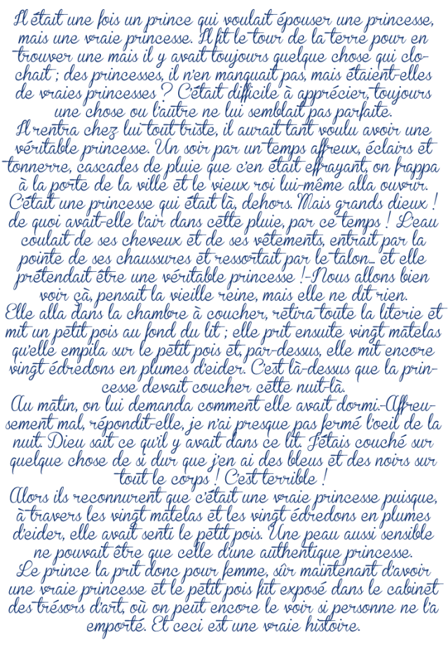 la princesse au petit pois texte